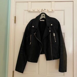 Abercrombie cropped leather jacket